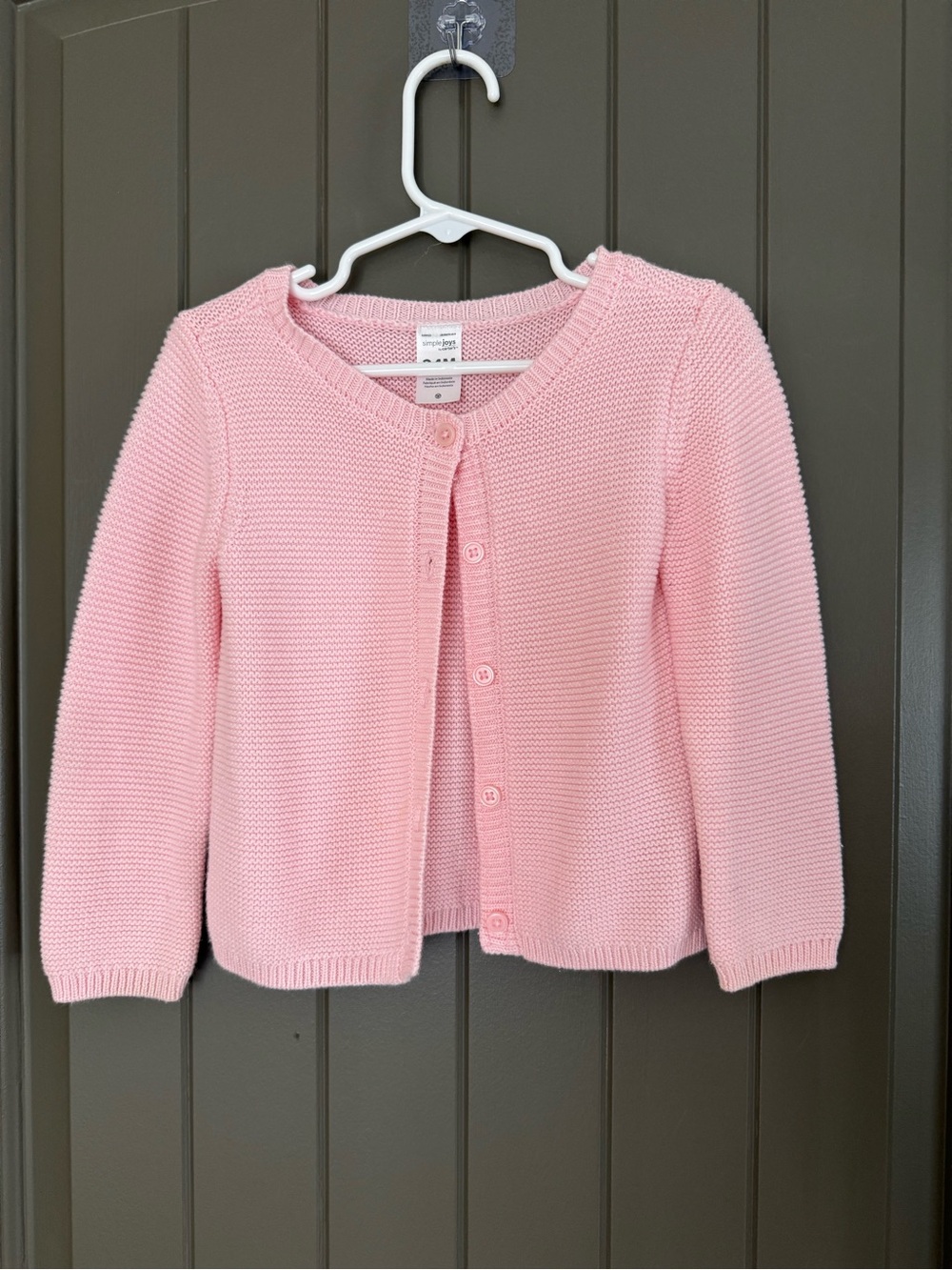 Carter's Light Pink Knit Button-Front Cardigan